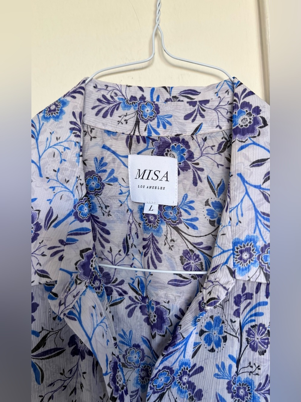 Misa Los Angeles Blue Floral Maxi Dress with Smocked Waist - Picture 4 of 11
